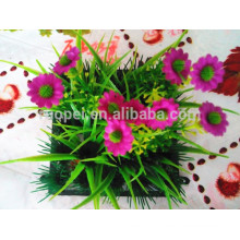 China supplier beautiful small artificial grass carpet with flowers for garden